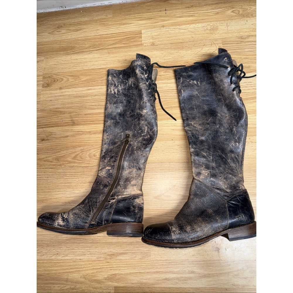 Bed Stu Manchester Boots Distressed Tall Brown Leather Lace Up Cobbler Women 10